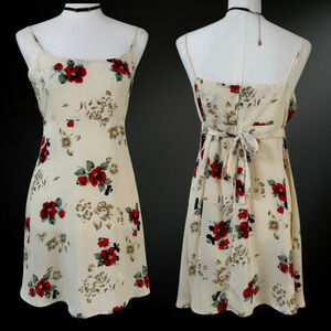 Vintage Diamonds Womens Y2K Whimsigoth Babydoll Mini Slip Dress Size M Satin